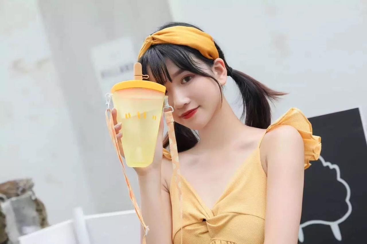Summer Fruity Popsicle Water Bottle, Watermelon Shaped Water Bottle with Straw, Anti-Fall Portable Kids Bottle Summer Fruity Popsicle Water Bottle, Watermelon Shaped Water Bottle with Straw, Anti-Fall Portable Kids Bottle